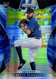2019 Panini Prizm Blue Hyper Prizm RC #215 Brett Kennedy - Padres